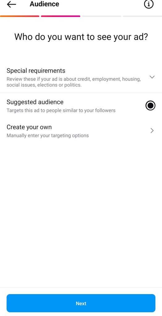 Instagram ads audience targeting