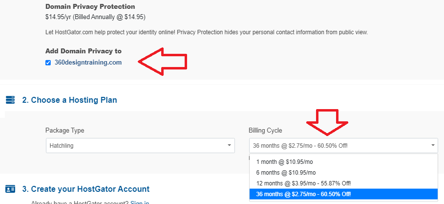 Domain privacy protection options for personal information protection