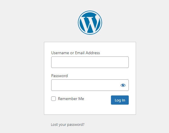 WordPress user interface.